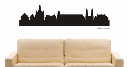 WANDTATTOO e809 Skyline Stadt - Kempten (Deutschland) Design 1