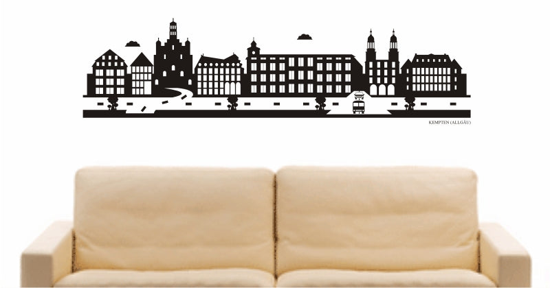 WANDTATTOO e809 Skyline Stadt - Kempten (Deutschland) Design 2