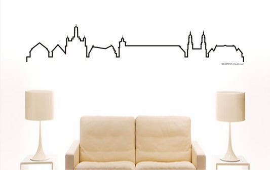 WANDTATTOO e809 Skyline Stadt - Kempten (Deutschland) Design 4