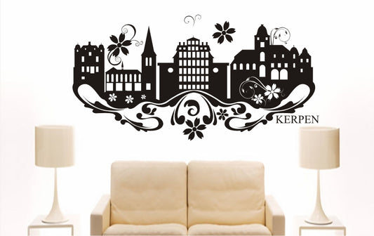 WANDTATTOO e810 Skyline Stadt - Kerpen (Deutschland) Design 3