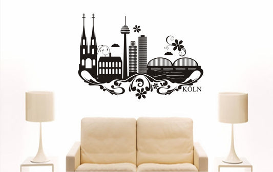 WANDTATTOO e814 Skyline Stadt - Köln (Deutschland) Design 3