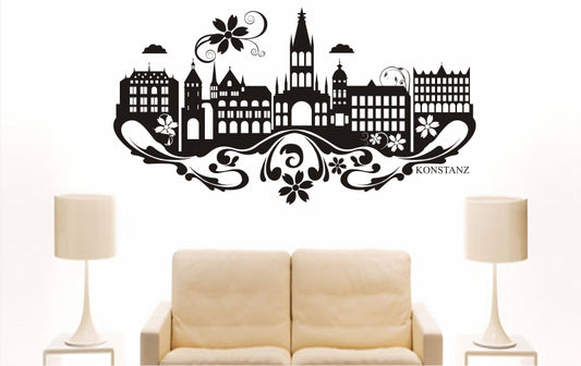 WANDTATTOO e815 Skyline Stadt - Konstanz (Deutschland) Design 3