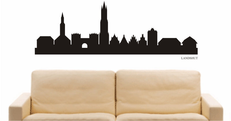 WANDTATTOO e817 Skyline Stadt - Landshut (Deutschland) Design 1