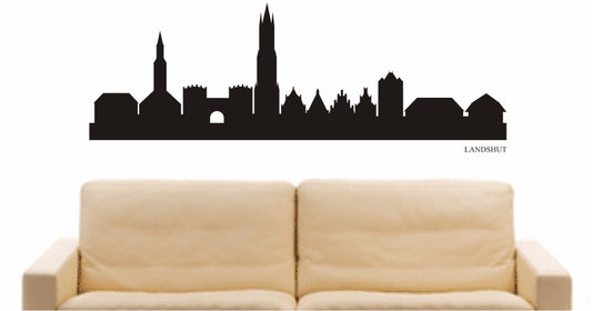 WANDTATTOO e817 Skyline Stadt - Landshut (Deutschland) Design 1