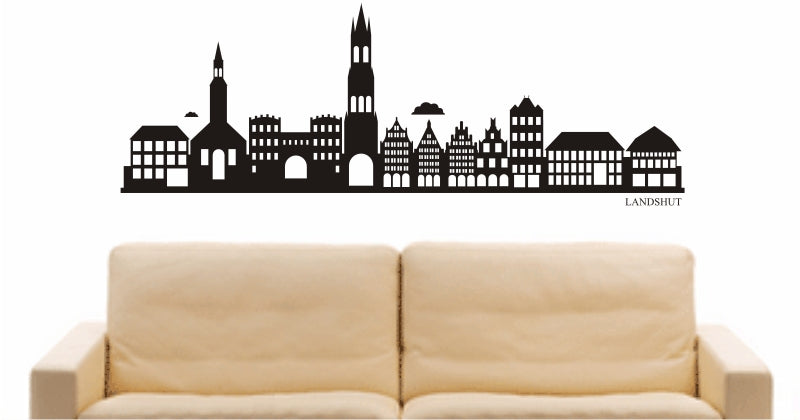 WANDTATTOO e817 Skyline Stadt - Landshut (Deutschland) Design 2