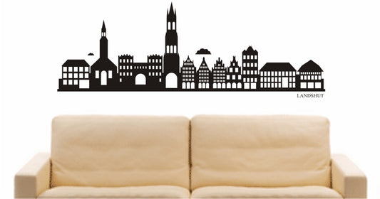 WANDTATTOO e817 Skyline Stadt - Landshut (Deutschland) Design 2