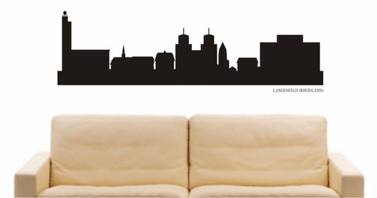 WANDTATTOO e818 Skyline Stadt - Langenfeld (Deutschland) Design 1