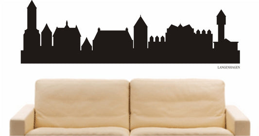 WANDTATTOO e819 Skyline Stadt - Langenhagen (Deutschland) Design 1