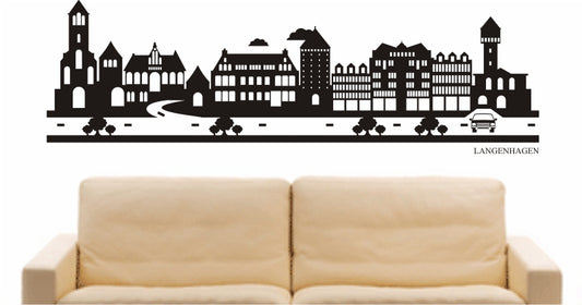 WANDTATTOO e819 Skyline Stadt - Langenhagen (Deutschland) Design 2