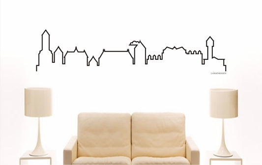 WANDTATTOO e819 Skyline Stadt - Langenhagen (Deutschland) Design 4