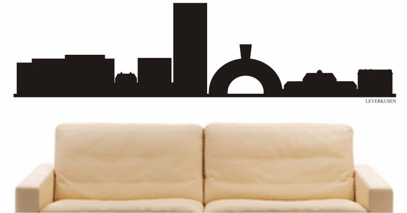 WANDTATTOO e821 Skyline Stadt - Leverkusen (Deutschland) Design 1
