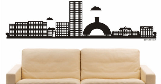WANDTATTOO e821 Skyline Stadt - Leverkusen (Deutschland) Design 2