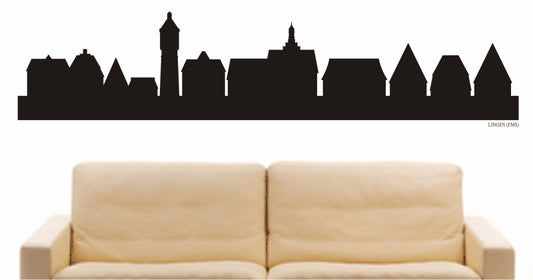 WANDTATTOO e822 Skyline Stadt - Lingen (Deutschland) Design 1