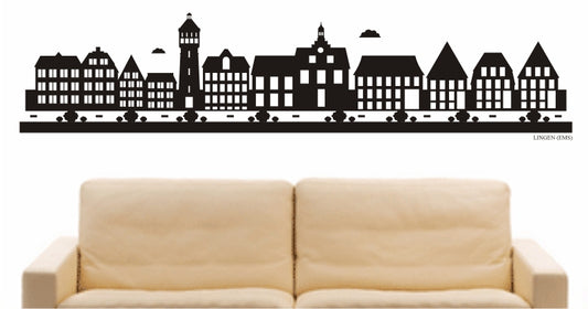WANDTATTOO e822 Skyline Stadt - Lingen (Deutschland) Design 2
