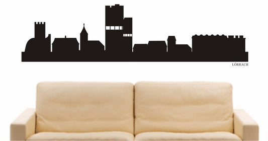 WANDTATTOO e824 Skyline Stadt - Lörrach (Deutschland) Design 1