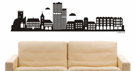WANDTATTOO e824 Skyline Stadt - Lörrach (Deutschland) Design 2