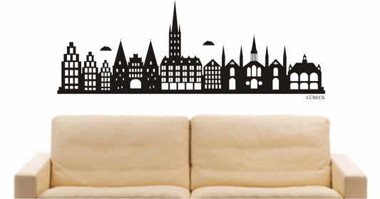 WANDTATTOO e825 Skyline Stadt - Lübeck (Deutschland) Design 2