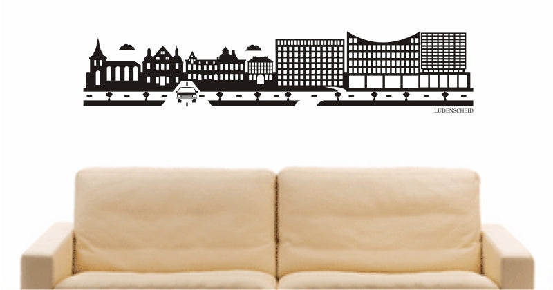 WANDTATTOO e826 Skyline Stadt - Lüdenscheid (Deutschland) Design 2