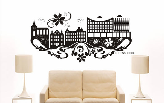 WANDTATTOO e826 Skyline Stadt - Lüdenscheid (Deutschland) Design 3
