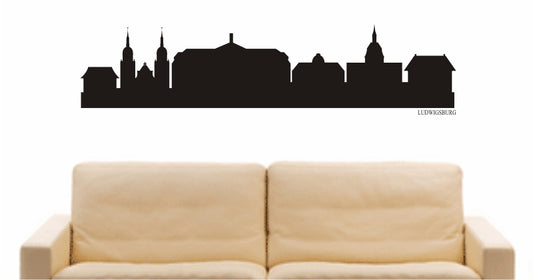 WANDTATTOO e827 Skyline Stadt - Ludwigsburg (Deutschland) Design 1