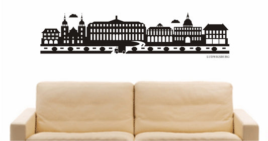 WANDTATTOO e827 Skyline Stadt - Ludwigsburg (Deutschland) Design 2
