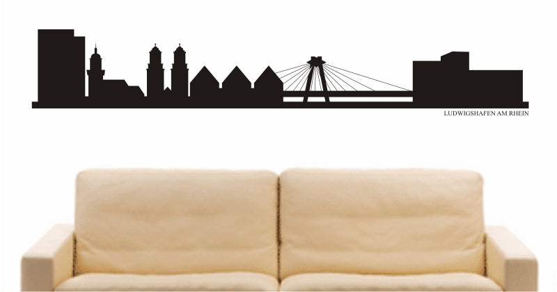 WANDTATTOO e828 Skyline Stadt - Ludwigshafen am Rhein (Deutschland) Design 1