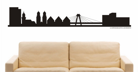 WANDTATTOO e828 Skyline Stadt - Ludwigshafen am Rhein (Deutschland) Design 1