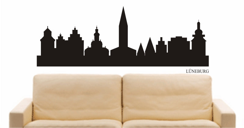 WANDTATTOO e829 Skyline Stadt - Lüneburg (Deutschland) Design 1