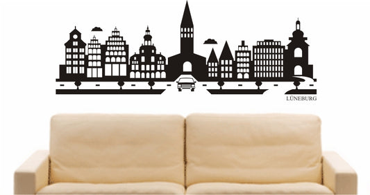 WANDTATTOO e829 Skyline Stadt - Lüneburg (Deutschland) Design 2