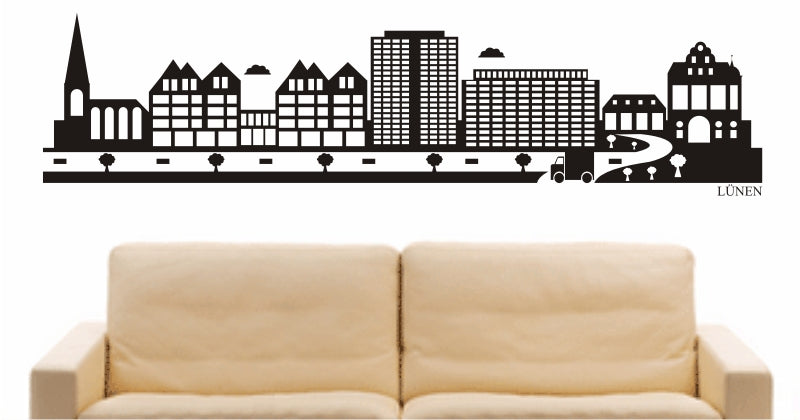 WANDTATTOO e830 Skyline Stadt - Peine (Deutschland) Design 2