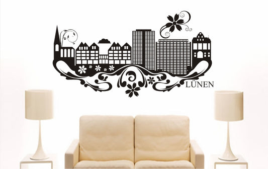 WANDTATTOO e830 Skyline Stadt - Peine (Deutschland) Design 3