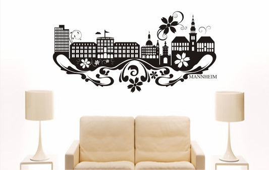 WANDTATTOO e832 Skyline Stadt - Mainz (Deutschland) Design 3