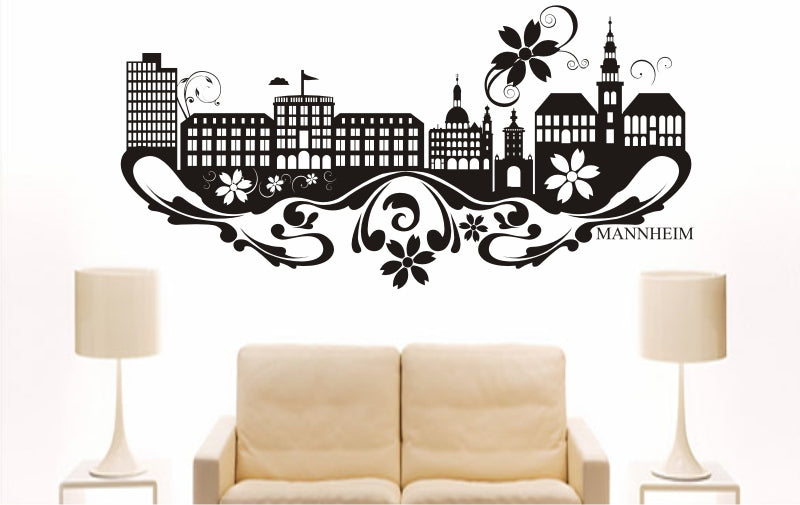 WANDTATTOO e833 Skyline Stadt - Mannheim (Deutschland) Design 3