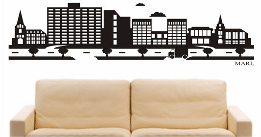 WANDTATTOO e835 Skyline Stadt - Marl (Deutschland) Design 2