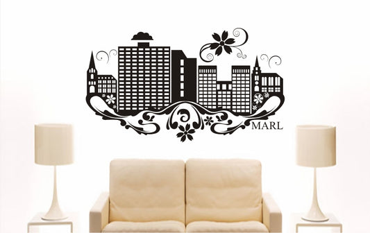 WANDTATTOO e835 Skyline Stadt - Marl (Deutschland) Design 3