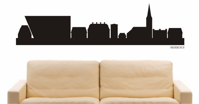 WANDTATTOO e836 Skyline Stadt - Meerbusch (Deutschland) Design 1