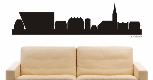 WANDTATTOO e836 Skyline Stadt - Meerbusch (Deutschland) Design 1