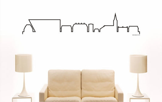 WANDTATTOO e836 Skyline Stadt - Meerbusch (Deutschland) Design 4