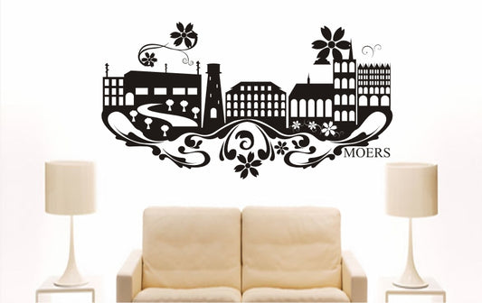 WANDTATTOO e839 Skyline Stadt - Moers (Deutschland) Design 3