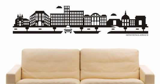 WANDTATTOO e840 Skyline Stadt - Mönchengladbach (Deutschland) Design 2