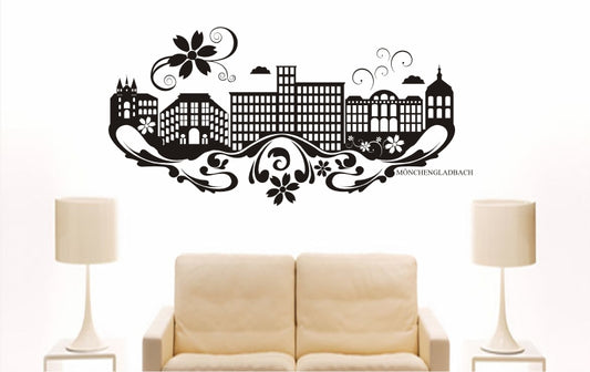 WANDTATTOO e840 Skyline Stadt - Mönchengladbach (Deutschland) Design 3