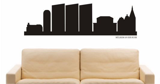 WANDTATTOO e841 Skyline Stadt - Mülheim an der Ruhr (Deutschland) Design 1