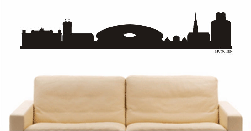 WANDTATTOO e842 Skyline Stadt - München (Deutschland) Design 1