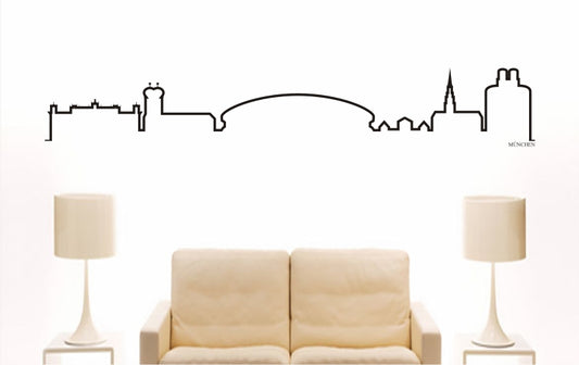WANDTATTOO e842 Skyline Stadt - München (Deutschland) Design 4