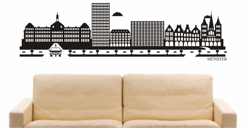 WANDTATTOO e843 Skyline Stadt - Münster (Deutschland) Design 2