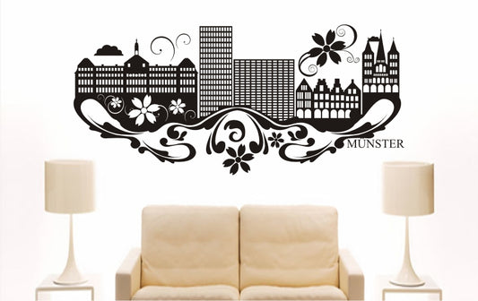 WANDTATTOO e843 Skyline Stadt - Münster (Deutschland) Design 3