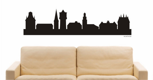 WANDTATTOO e845 Skyline Stadt - Neumünster (Deutschland) Design 1