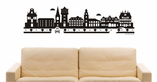 WANDTATTOO e845 Skyline Stadt - Neumünster (Deutschland) Design 2