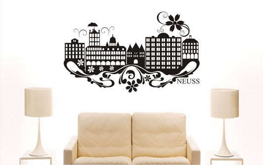 WANDTATTOO e846 Skyline Stadt - Neuss (Deutschland) Design 3