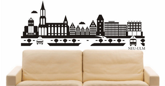 WANDTATTOO e848 Skyline Stadt - Neu-Ulm (Deutschland) Design 2